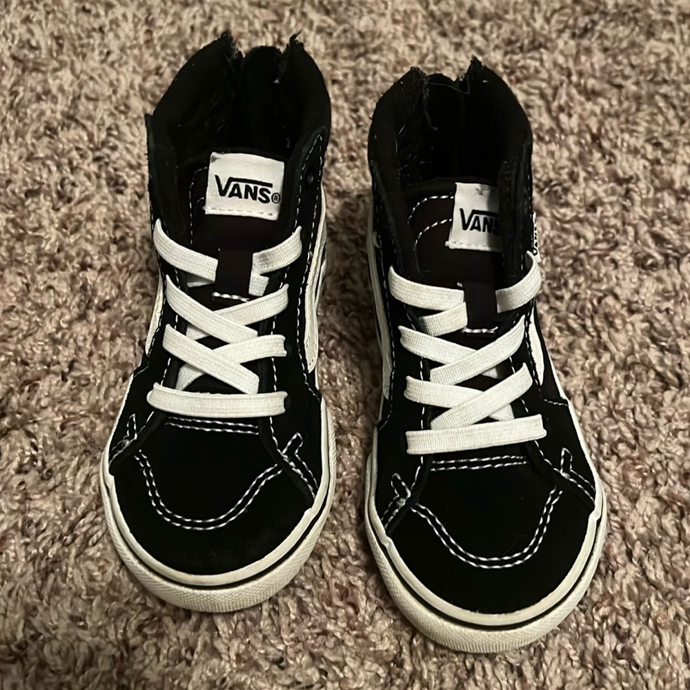 Toddler black Vans high tops size 6